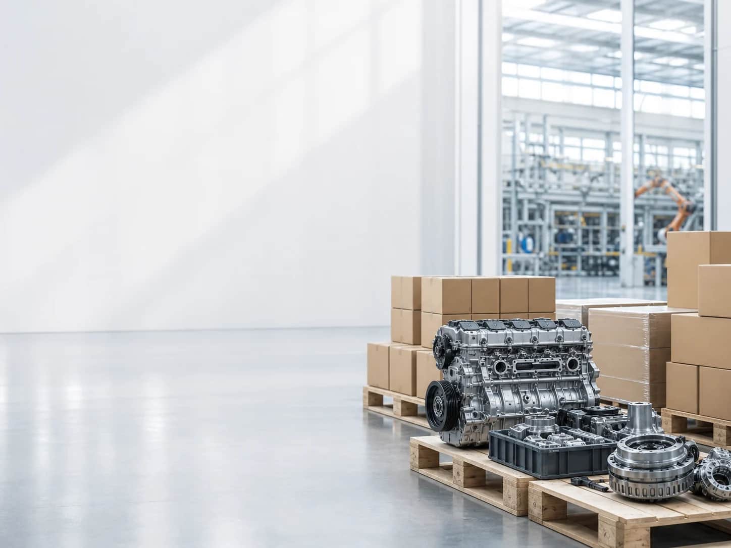 Automotive and electric vehicle parts prepared for shipping