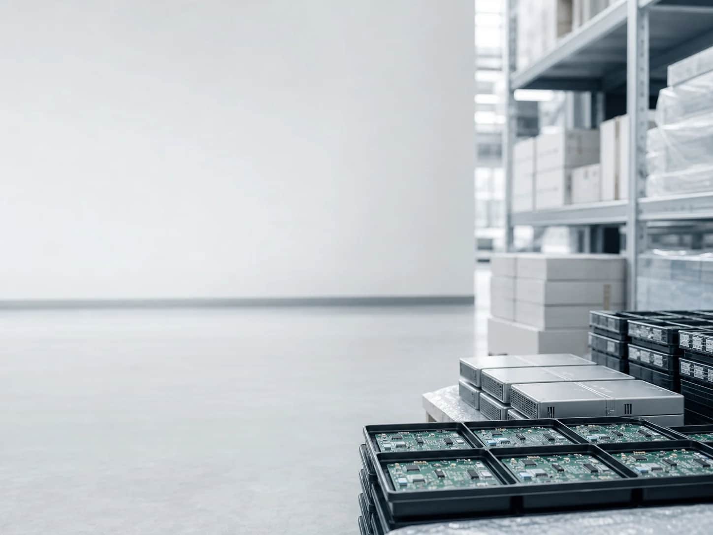Electronic components packed for international freight