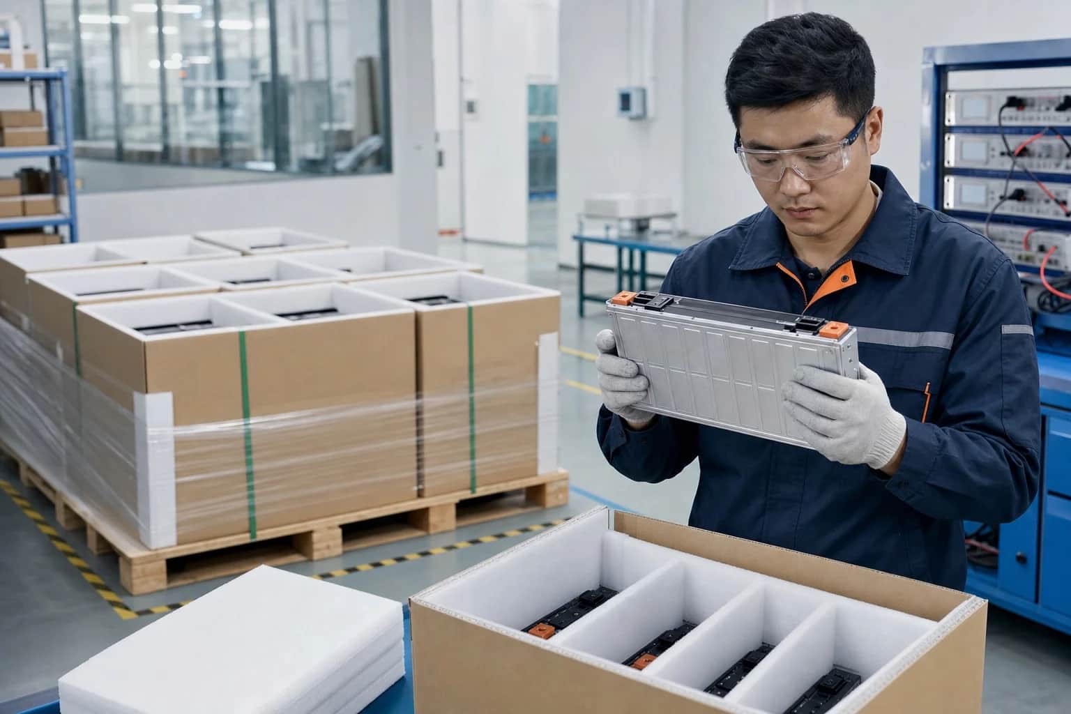 Lithium batteries packed for compliant international shipping